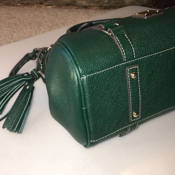 Dooney & Bourke small Sorrento Satchel in Forest Green with Strap - Picture 8 of 11